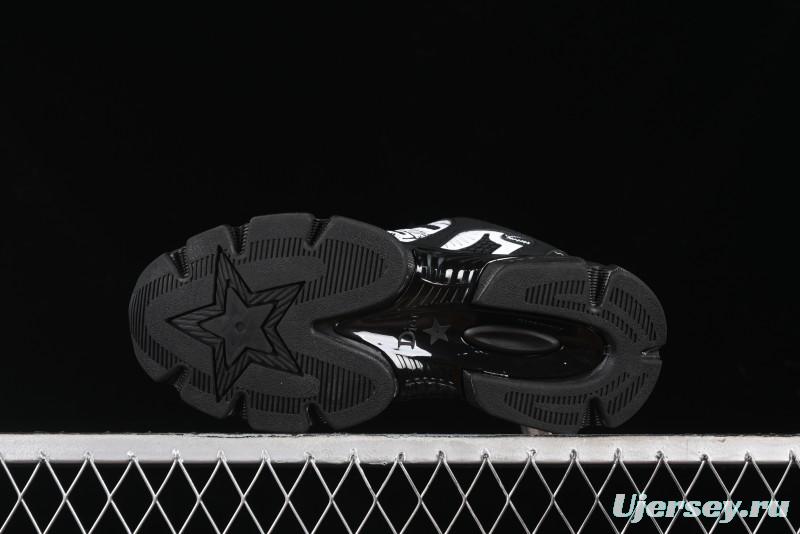 Dior Chrono Round Toe Lace-Up Lifestyle Casual Running Sneakers - 6865 BLACK WHITE