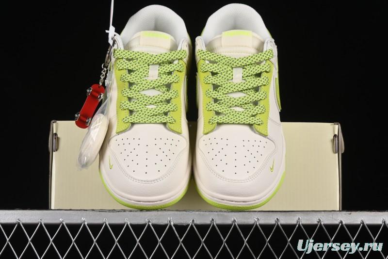 Nike SB Dunk Low Supreme Stone Island Collaboration - Fluorescent Beige Anniversary High-End Custom Low-Top Casual Skate Shoes - BB9866-005