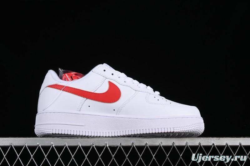 Nike Supreme x Air Force 1 Low Casual Sneakers with Full-Grain Leather and 3/4 Air Cushion - CU9225-101