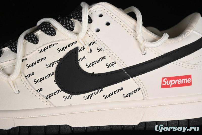 Nike SB Dunk Low Supreme Collaboration - Starry Night Black Engraving Anniversary High-End Custom Low-Top Casual Skate Shoes - JJ5688-108