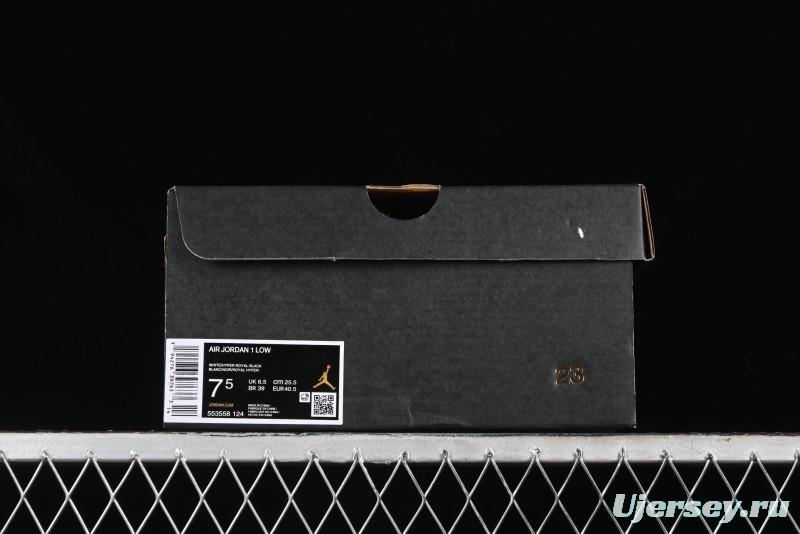 Nike Air Jordan 1 Low Retro Basketball Shoes White Blue - 553558-124