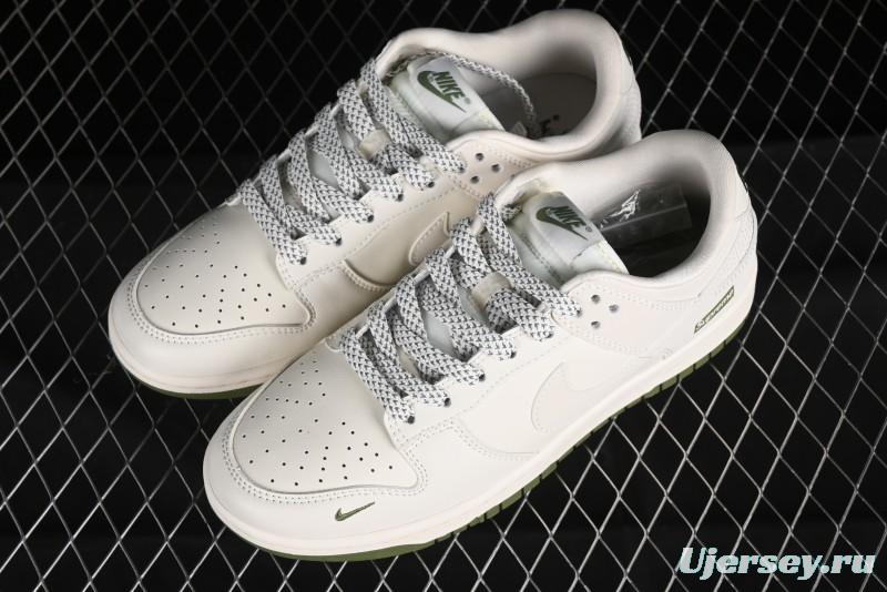 Nike SB Dunk Low Supreme Collaboration - Classic Beige Green Anniversary High-End Custom Low-Top Casual Skate Shoes - XX8888-002