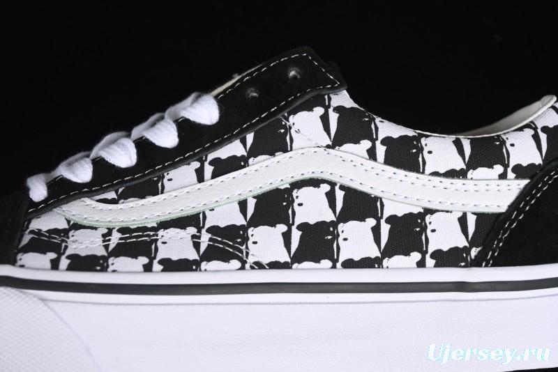 Vans Old Skool Checkerboard Bear Comfortable Slip-Resistant Cushioned Casual Vulcanized Sneakers - VN000D3CG03