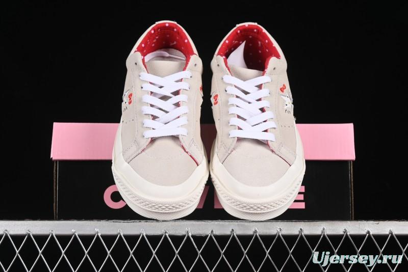 Converse One Star x Hello Kitty Low Top Casual Sneakers with Crystal Outsole and Replaceable Laces - 162937C