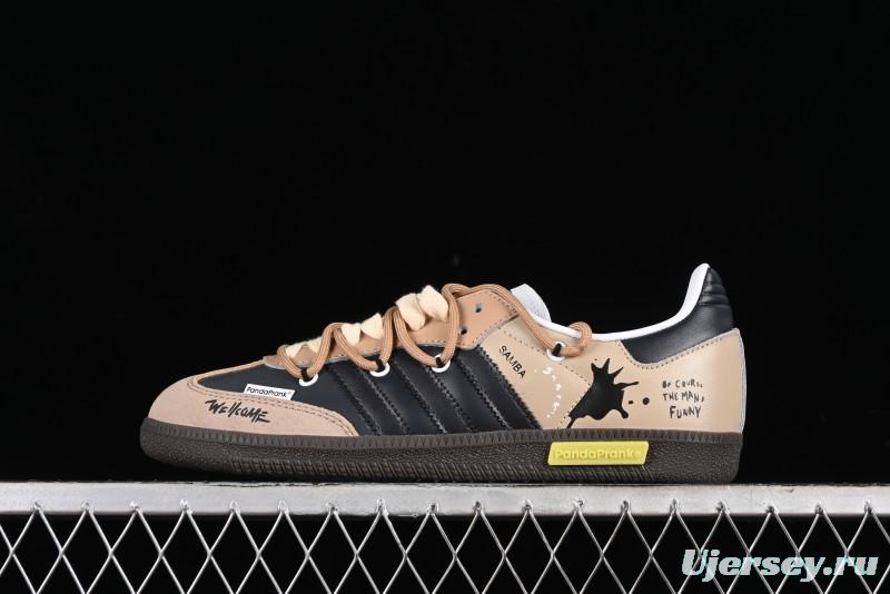 Adidas Originals Samba OG Low-Top Casual Sneakers with Panda Prank Retro Design - IG1025