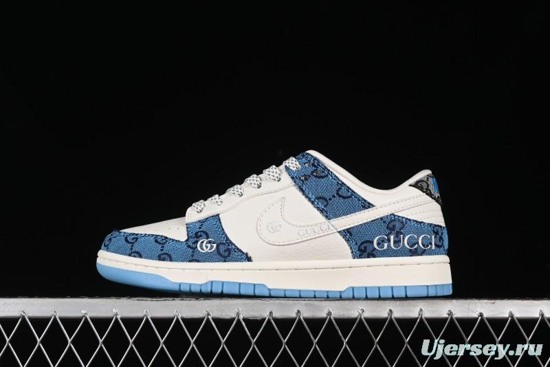 Nike SB Dunk Low Gucci Collaboration - Royal Blue Anniversary High-End Custom Low-Top Casual Sneakers CF3688-002