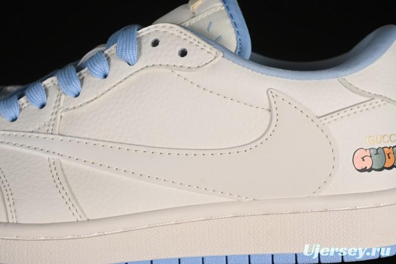 Nike Travis Scott x Fragment Design x Air Jordan 1 Low OG SP AJ1 Low Top Casual Sneakers - DM6688-608