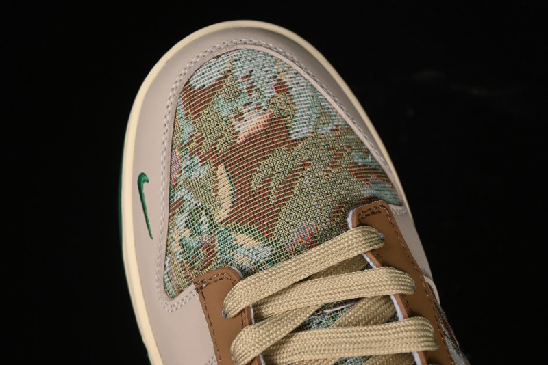Nike SB Dunk Low Edison Chen Collaboration - Beige Brown Green Knit Anniversary High-End Custom Low-Top Casual Skate Shoes - XB3802-355