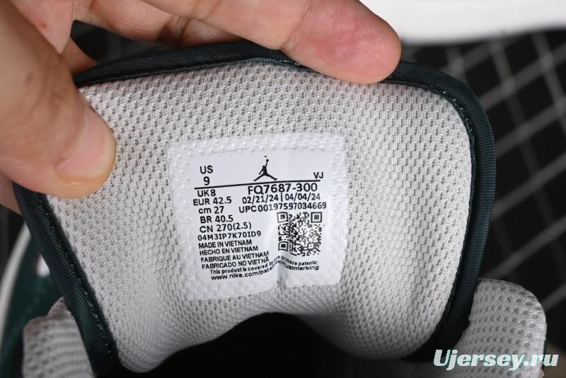 Nike Air Jordan 1 Low Retro Casual Sneakers in White Green - FQ7687-300