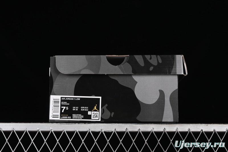 Nike Air Jordan 1 Low AJ1 Bape Collaboration - Pig Eight Patchwork Custom High-End Low-Top Basketball Shoes - LJ6688-002