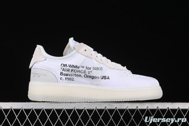 Nike Off White x Air Force 1 Low OW Transparent White Sneakers - AO4606-100