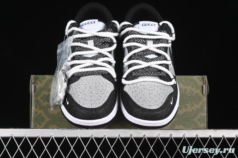 Nike SB Dunk Low Gucci Collaboration - Black Star Hook Anniversary High-End Custom Low-Top Casual Skate Shoes - SJ2068-268