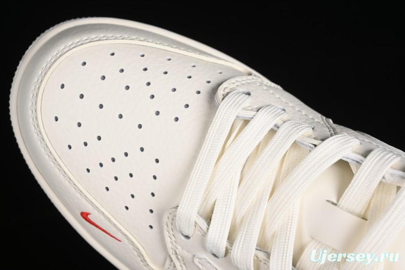 Nike Travis Scott x Fragment Design x Air Jordan 1 Low OG SP AJ1 Supreme Collaboration - Classic Off-White Low-Top Lifestyle Sneakers - XY2688-104