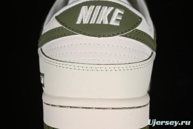 Nike SB Dunk Low Supreme Collaboration - Off White Dark Green Check Anniversary High-End Custom Low-Top Casual Skate Shoes - DQ1098-393