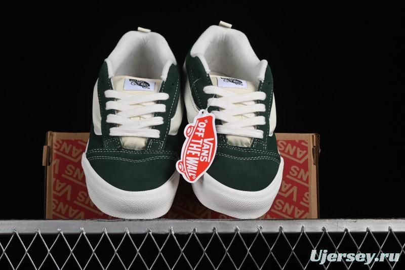 Vans Knu-Skool High Street American Retro Canvas Skate Shoes in Black Green - VN000CSQW3Z