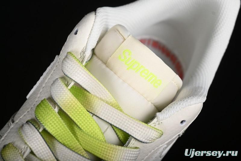 Nike Air Force 1 '07 Low Supreme Casual Sneakers in White-Fluorescent Green - BB7577-219
