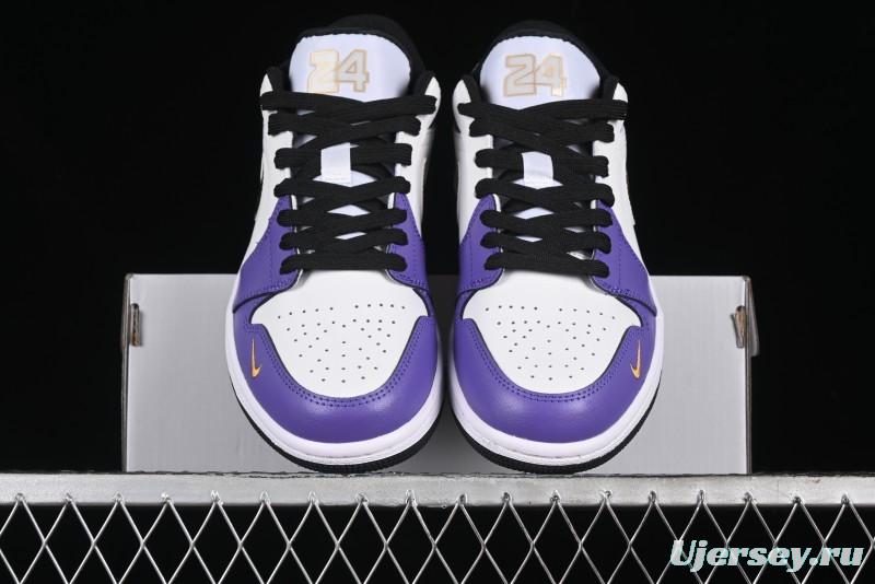 Nike Air Jordan 1 Low AJ1 Retro Basketball Shoes Lakers Purple Gold Kobe Tribute - DC2024-028