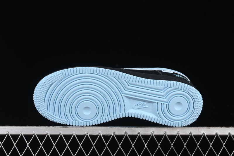 Nike Air Force 1 '07 Low Stussy Collaboration - Black Tiffany Low-Top Casual Sneakers - KK1988-008