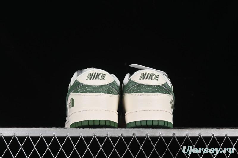 Nike SB Dunk Low The North Face Collaboration - Pig Leather Green Swoosh Anniversary Custom Low-Top Casual Skate Shoes - DQ1098-511