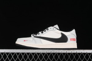 Nike Travis Scott x Fragment Design x Air Jordan 1 Low OG SP AJ1 Supreme Collaboration - Mist Blue Low-top Casual Sneakers - SJ2068-119