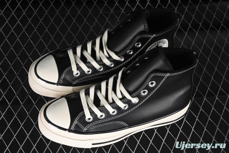 Converse Chuck 70s High Top Canvas Sneakers with Fur Lining in Black & White - A13863C