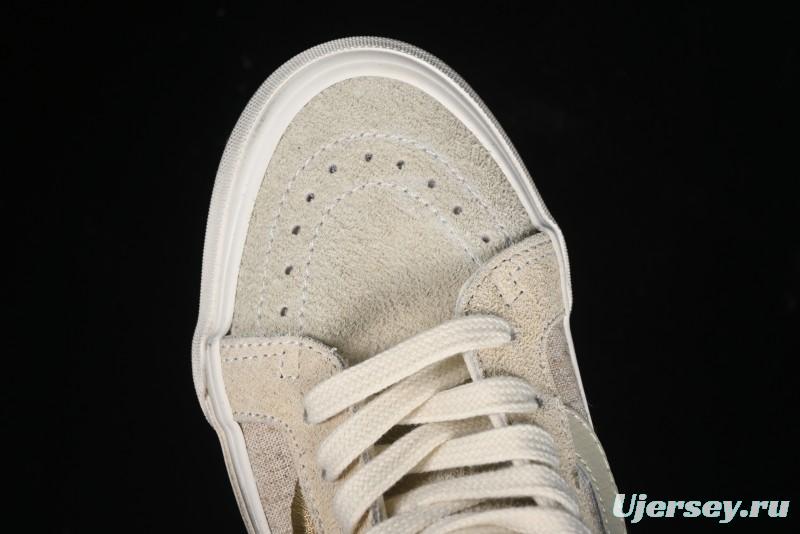 Vans Notre Premium Sk8-Hi High-Top Skate Shoes with Upgraded Suede and Linen Materials - VN000CR0BWQ