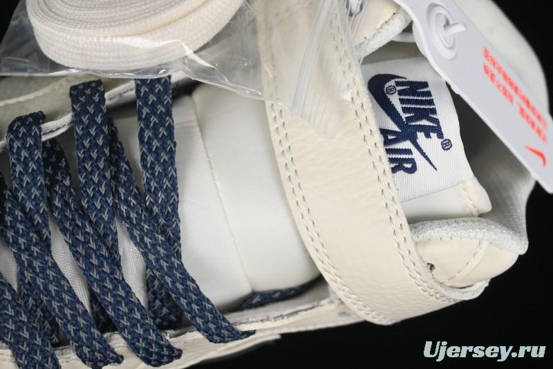 Nike Air Force 1 '07 Mid Deep Blue Two-Tone Sole Mid-Top Casual Sneakers with Reflective Stars - XL0236-233