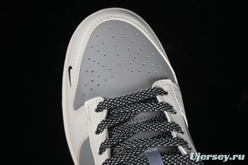 Nike SB Dunk Low BAPE Collaboration Anniversary Edition - White Grey Black Low Top Casual Skate Shoes - BB8969-007