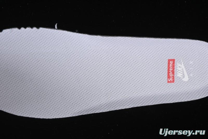 Supreme x Nike Air Force 1 '07 Low Casual Sneakers with Broken Swoosh and Anime-Inspired Spray Paint Design - CU9225-101