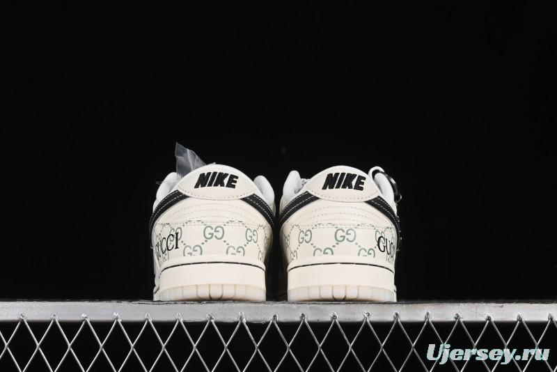Nike SB Dunk Low Gucci Collaboration - Crystal Green Pattern Anniversary High-End Custom Low-Top Casual Sneakers - XY1688-104