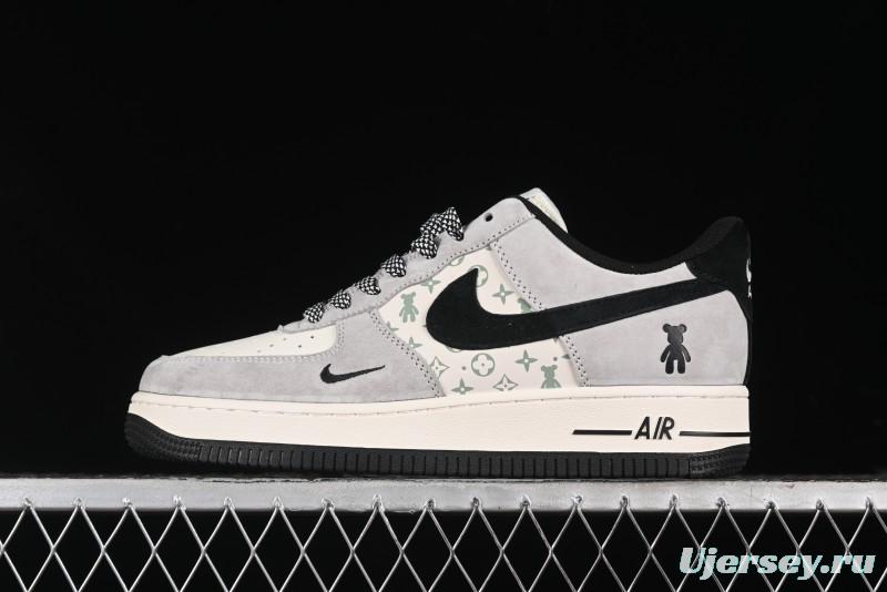 Nike Air Force 1 '07 Low Violent Bear Collaboration - Grey Black Print Low-Top Casual Sneakers - SJ9188-002