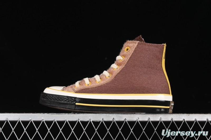 Converse Zoo Happy Pets Series High-Top Fleece-Lined Casual Sneakers with Animal-Themed Design - A12767C