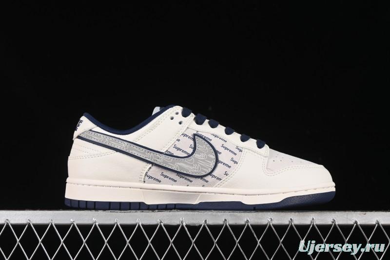 Nike SB Dunk Low Supreme Collaboration - Off-White Double Swoosh Anniversary Custom Low-Top Casual Sneakers - XX2025-288