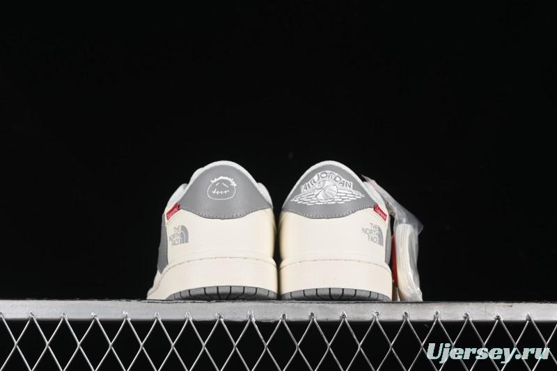 Nike Travis Scott x Fragment Design x Air Jordan 1 Low OG SP AJ1 Supreme North Face Collaboration - DIY1688-001
