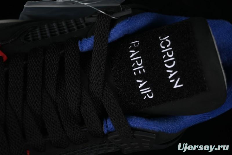 Nike Air Jordan 4 Retro Basketball Shoes in Black, Blue and Neutral Grey - FV5029-003