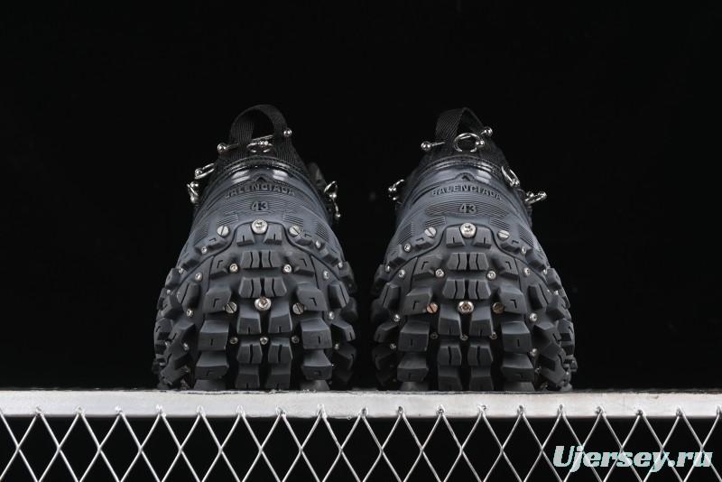 Balenciaga Defender Rubber Platform Sneakers Low-Top Combat Outdoor Shoes with Studded Design and Exaggerated Tire Tread Sole - W2RAG1081