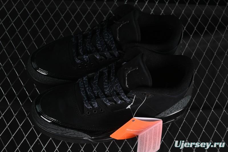 Nike Air Jordan 3 Retro Basketball Shoes in Midnight Black - CT8532-001