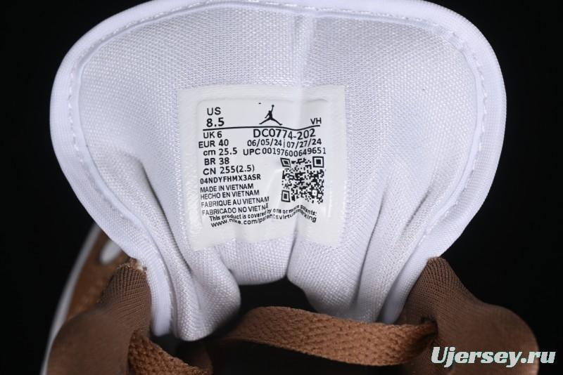 Nike Air Jordan 1 Low AJ1 White Tan Low Top Casual Sneakers - DC0774-202