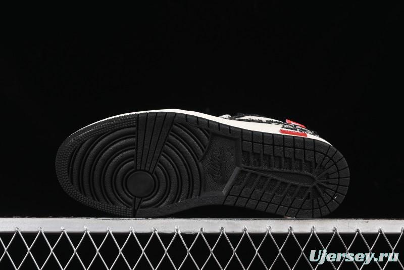 Nike Air Jordan 1 Low AJ1 Dior Collaboration - White Black Red Label Retro Basketball Shoes - SJ9950-036