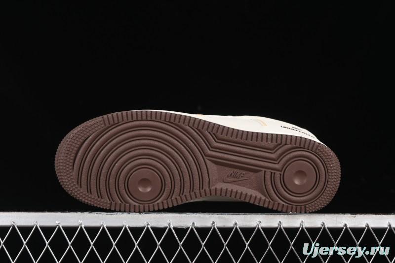 Nike Air Force 1 '07 Low UN Collaboration Casual Sneakers in Off-White with Yellow Stitch - KK3333-002