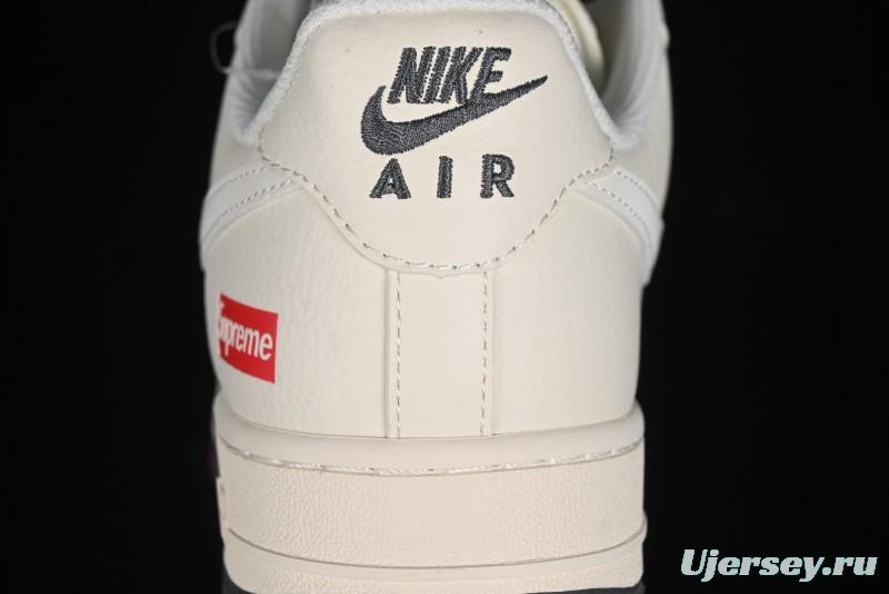Nike Air Force 1 '07 Low Supreme Collaboration - Beige Red Blue Colorblock Casual Sneakers - XZ6188-228