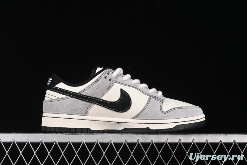 Nike SB Dunk Low KAWS Series - Grey White Black Swoosh Anniversary High-End Custom Low-Top Casual Skate Shoes - MM1089-015