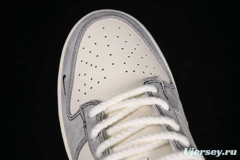 Nike SB Dunk Low KAWS Series - Grey White Black Swoosh Anniversary High-End Custom Low-Top Casual Skate Shoes - MM1089-015