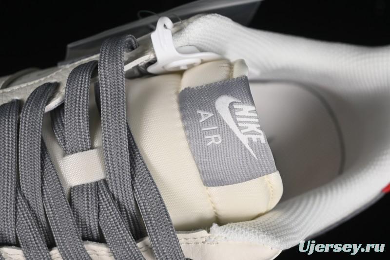 Nike Air Force 1 '07 Low Stussy Collaboration - English Beige Grey Red Low-Top Casual Sneakers - XZ3318-567