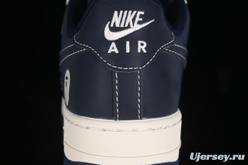 Nike Air Force 1 '07 Low Bape Collaboration - Deep Blue Grey Low-Top Casual Sneakers BB6566-206