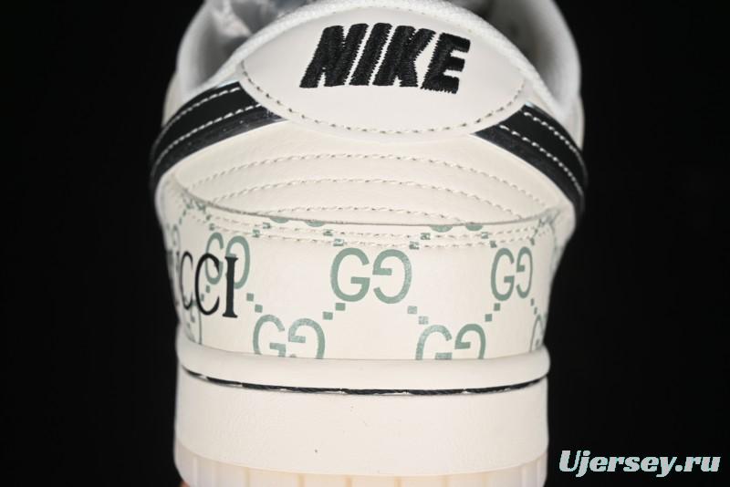 Nike SB Dunk Low Gucci Collaboration - Crystal Green Pattern Anniversary High-End Custom Low-Top Casual Sneakers - XY1688-104