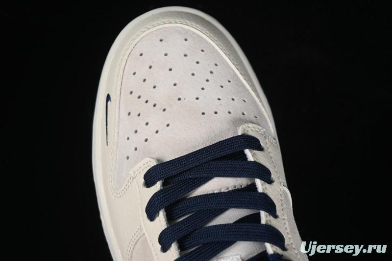 Nike SB Dunk Low The North Face Collaboration - Grey Pigskin White Swoosh Anniversary Custom Low-Top Casual Skate Shoes - KK1333-006