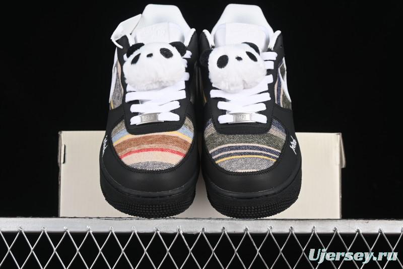 Nike Air Force 1 '07 Low Casual Sneakers with Lazy Panda Design - CW1188-768