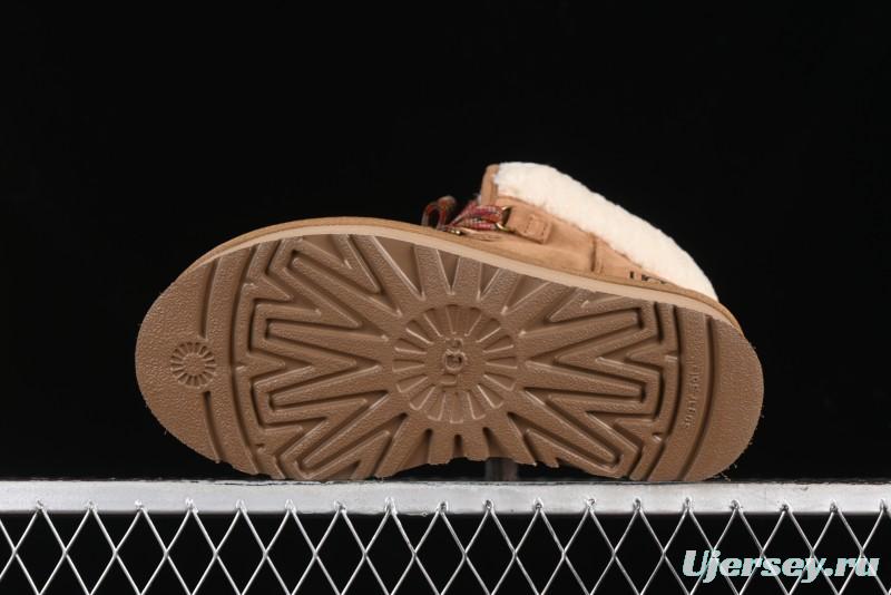 UGG Classic Mini II Fur Lace-Up Platform Short Boots with Treadlite Outsole - 1143954