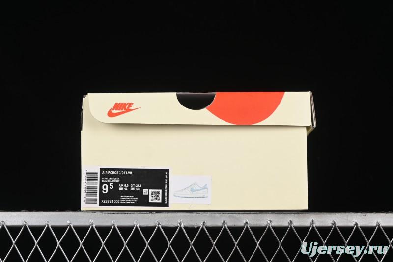 Nike Air Force 1 '07 Low Stussy Collaboration - Off White Elegant Blue Low-Top Casual Sneakers - XZ3328-002